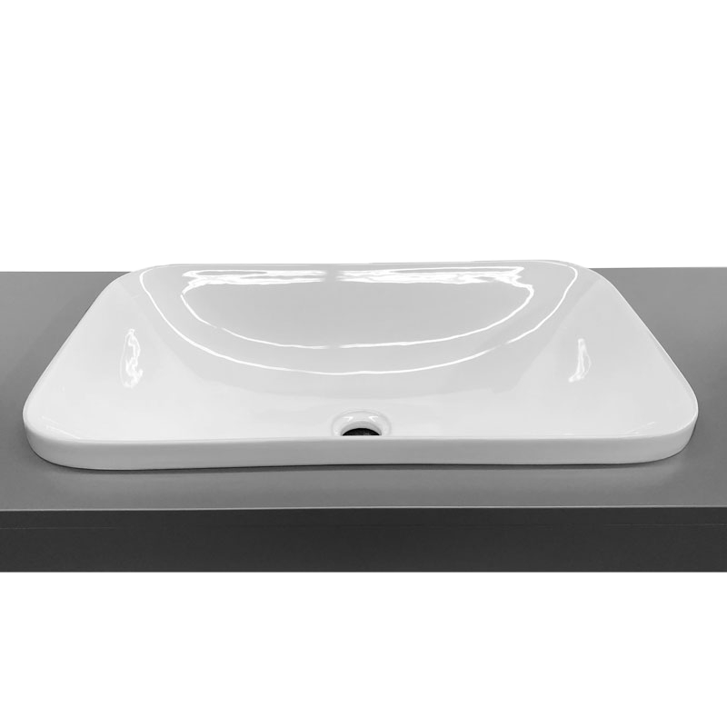 semi-recessed sink without overflow rubi