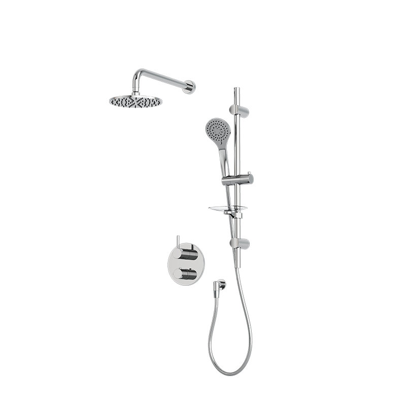 complete shower kit with round shower head