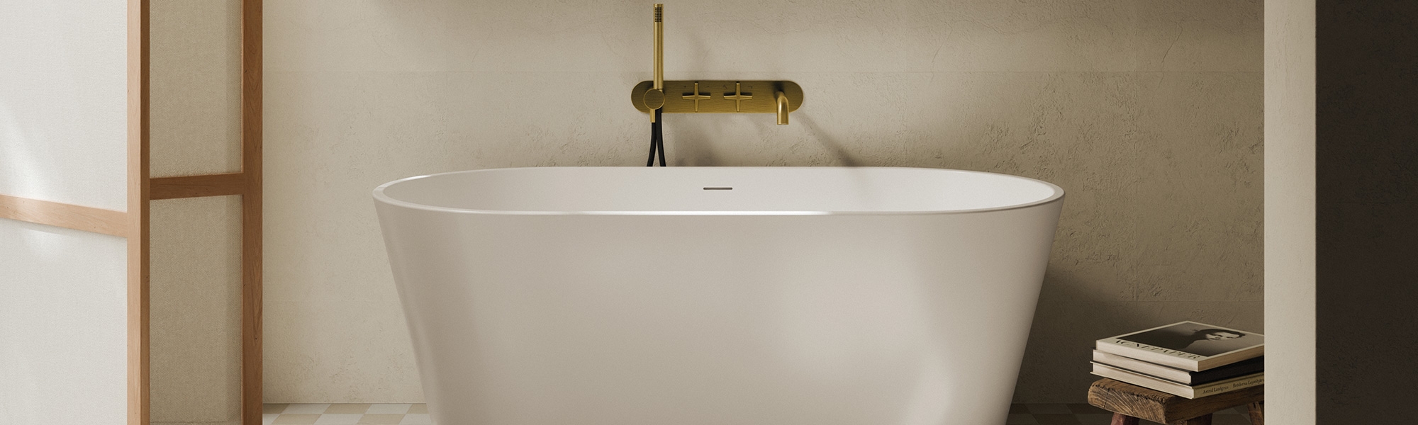 Rubi freestanding acrylic bathtub, combining modern design and luxury for premium comfort.