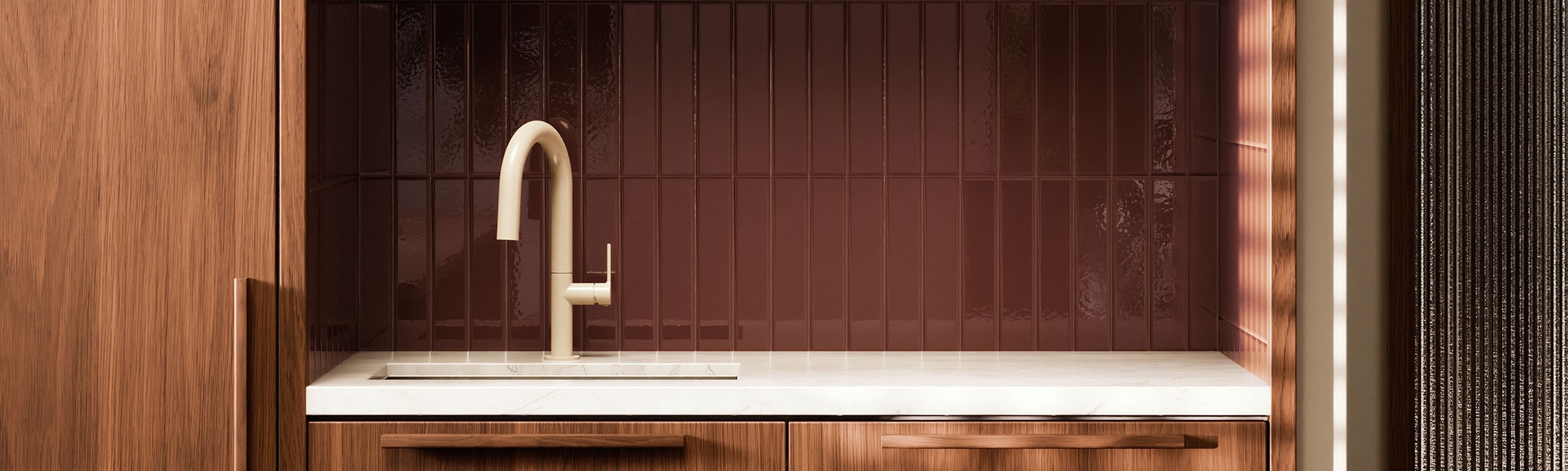 Cream mini kitchen faucet